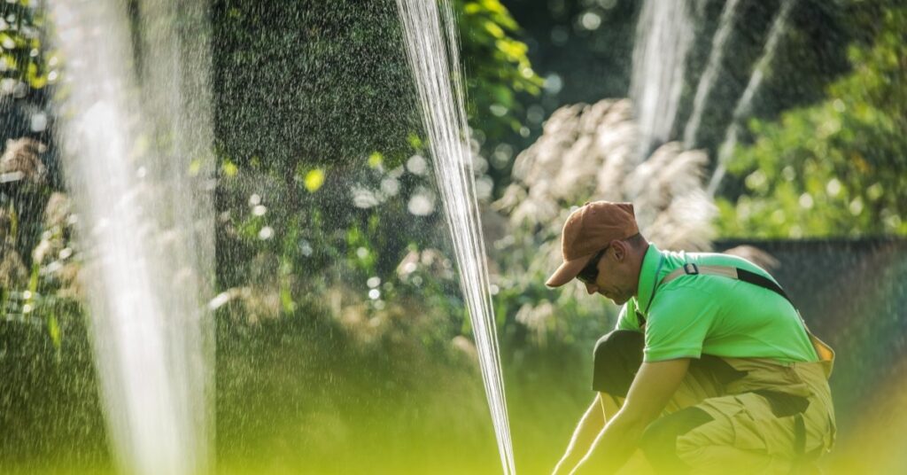 Image of Man Working On Irrigation System