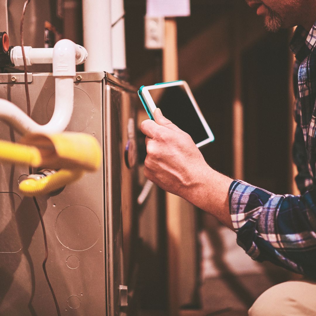 Inspector inspecting plumbing